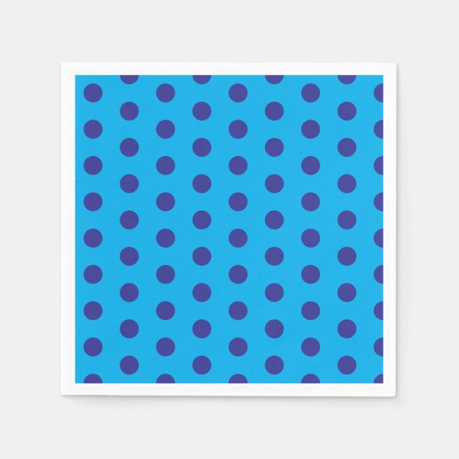 Guardanapo De Papel Blue on Blue Polka Dots  (Frente)