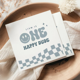 Guardanapo De Papel Blue ONE Happy Dude Festa de aniversário Napkins