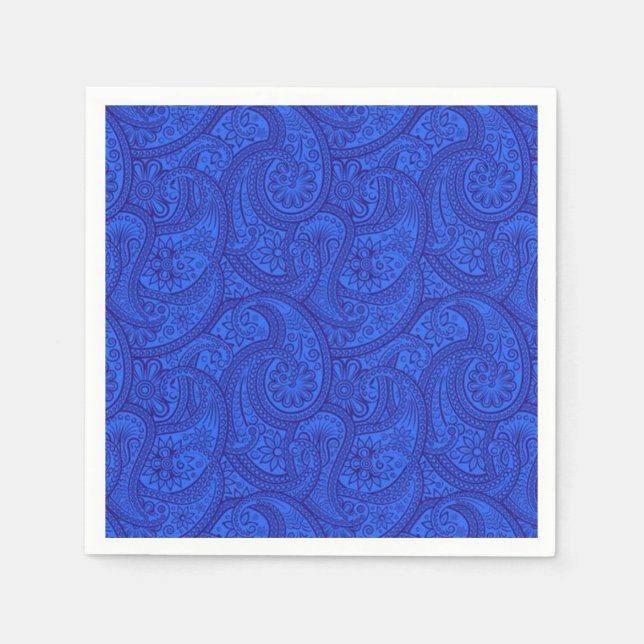 Guardanapo De Papel Blue Paisley (Frente)