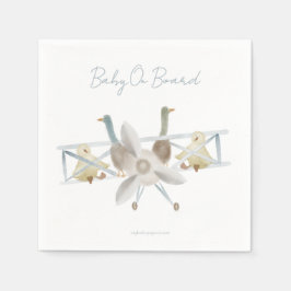 Guardanapo De Papel Blue Plane Baby Shower Napkins