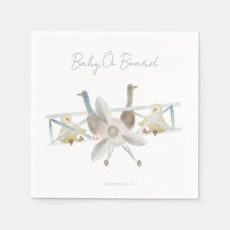 Guardanapo De Papel Blue Plane Baby Shower Napkins