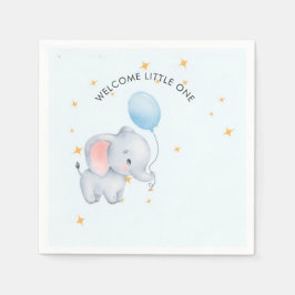 Guardanapo De Papel Blue Playful Elephants Baby Shower