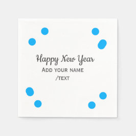 Guardanapo De Papel Blue polkadots happy new year add name messasimple