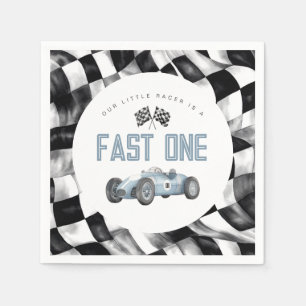 Guardanapo De Papel Blue Race Car Fast Um primeiro aniversario