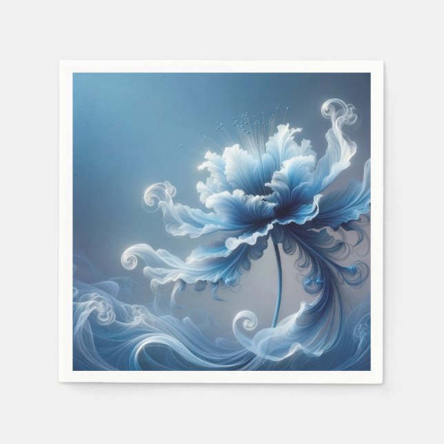 Guardanapo De Papel Blue Rico Fantasy Flower (Frente)