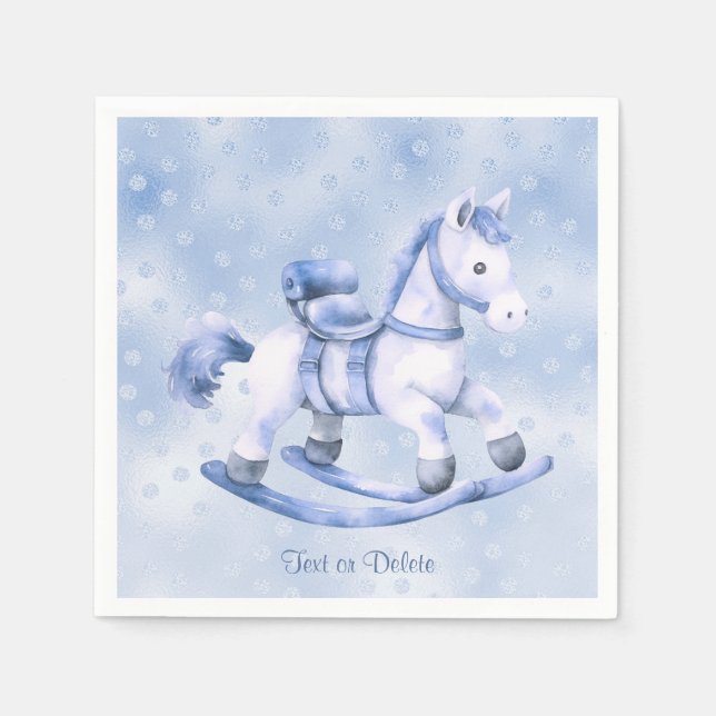 Guardanapo De Papel Blue Rocking Horse Napkins (Frente)