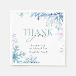 Guardanapo De Papel Blue Snowflake Winter Wonderland Napkins