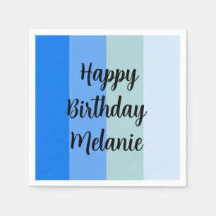 Guardanapo De Papel Blue Stripes Happy Birthday
