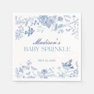 Guardanapo De Papel Blue Toile De Jouy Vintage Floral Baby Sprinkle