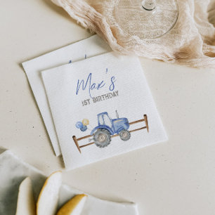 Guardanapo De Papel Blue Trator Birthday Napkins