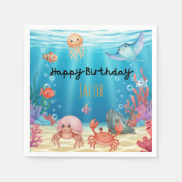 Guardanapo De Papel Blue Under the Sea birthday