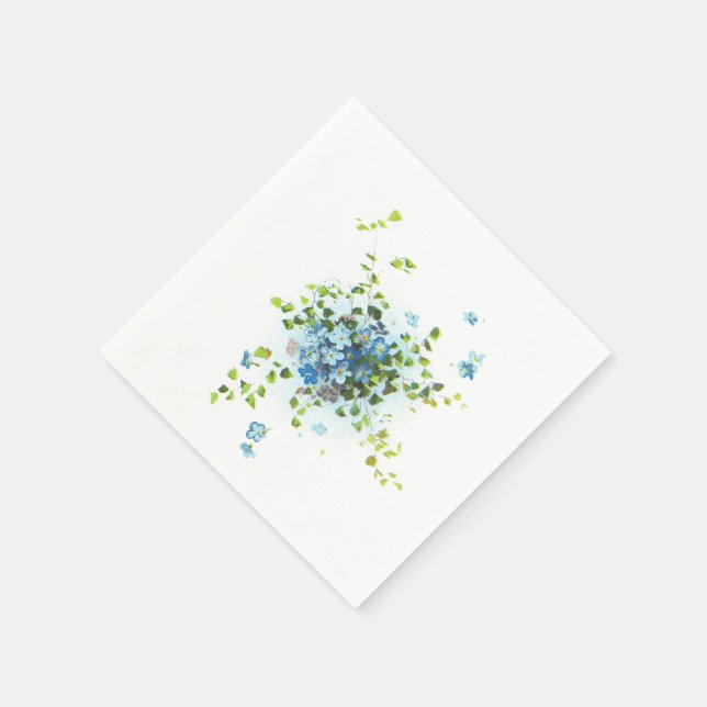 Guardanapo De Papel Blue Vintage Forget-Me-Nots (Canto)