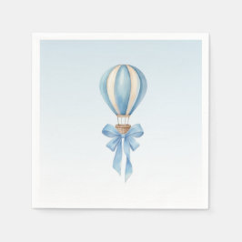 Guardanapo De Papel Blue Watercolor Hot Air Balloon Boy Baby Shower
