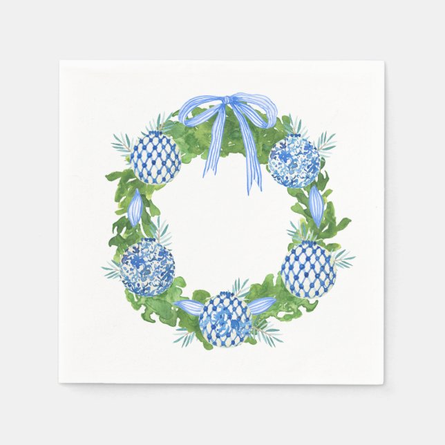 Guardanapo De Papel Blue & White Chinoiserie Wreath , Avô milênio (Frente)