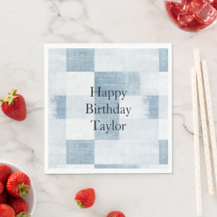Guardanapo De Papel Blue White Denim Jean Stripes