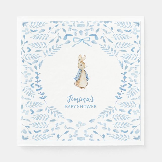 Guardanapo De Papel Blue White Peter o Chá de fraldas Beatrix do coelh (Frente)
