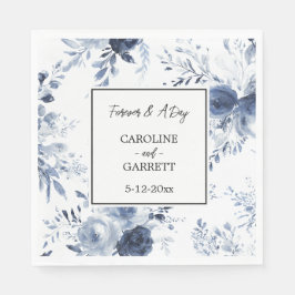 Guardanapo De Papel Blue White Romantic Floral Wedding