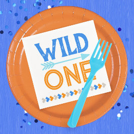 Guardanapo De Papel Blue Wild One First Birthday Paper Napkins
