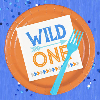 Guardanapo De Papel Blue Wild One First Birthday Paper Napkins