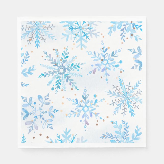 Guardanapo De Papel Blue Winter Onederland Party Napkins (Frente)