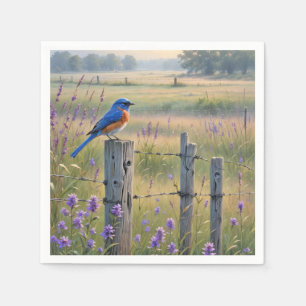 Guardanapo De Papel Bluebird Em Um Posto De Cerca