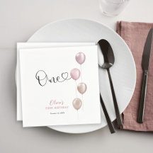 Blush Balloons Girl Primeiro Aniversário