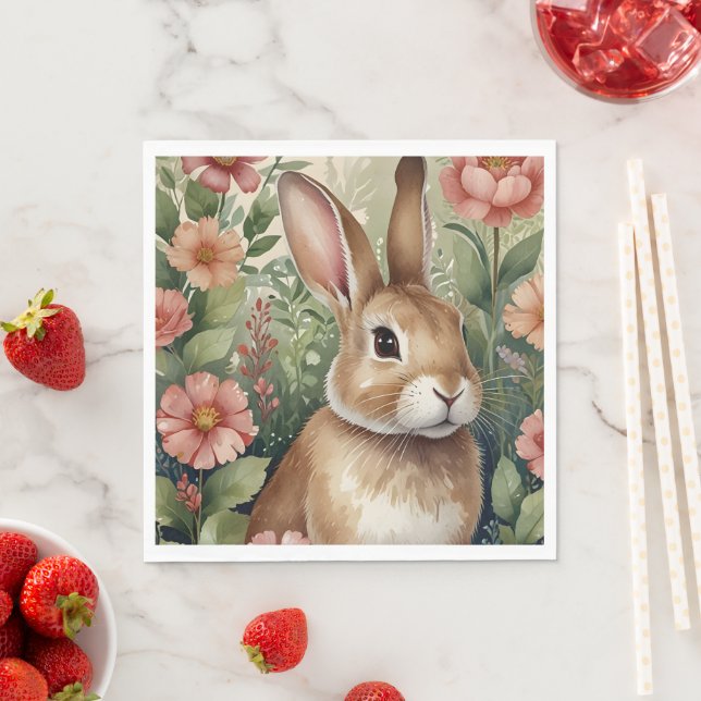 Guardanapo De Papel Blush Blooms e Bunny Dreams Papel Napkin (Insitu)