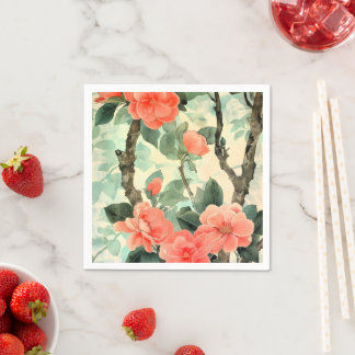 Guardanapo De Papel Blush Blossom Camelia Garden Watercolor