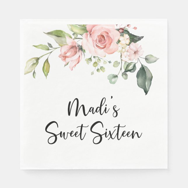 Guardanapo De Papel Blush Floral Wedkins (Frente)