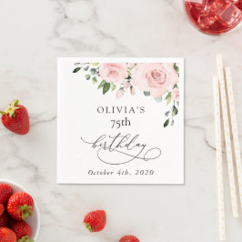 Guardanapo De Papel Blush Flowers, Pink Flowers, Greenery, Birthday