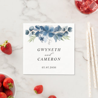 Guardanapo De Papel Blush Gold Greenery Succulent Dusty Blue Wedding 