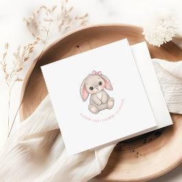 Guardanapo De Papel Blush Pink Bunny Girl Baby Shower Paper