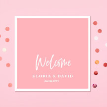 Blush Pink Obrigado Casamento