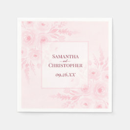 Guardanapo De Papel Blush Pink Watercolor Boho Floral Elegant Wedding