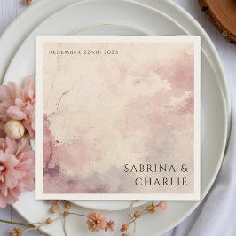 Guardanapo De Papel Blush Pink Watercolor Wash Minimalist Wedding