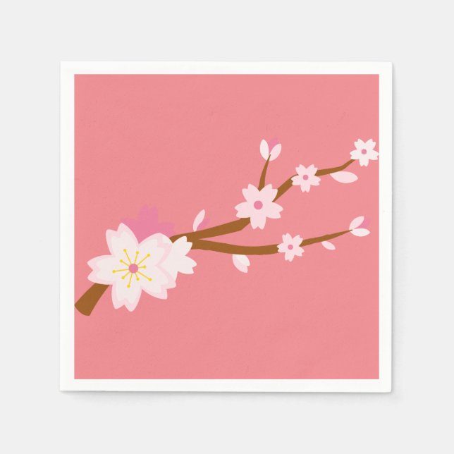Guardanapo De Papel Blush rosa Sakura CHerry Blossom Japonês (Frente)