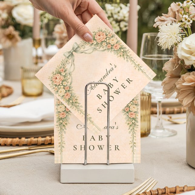Guardanapo De Papel Blush Sage Rose Arch Baby Shower (Criador carregado)