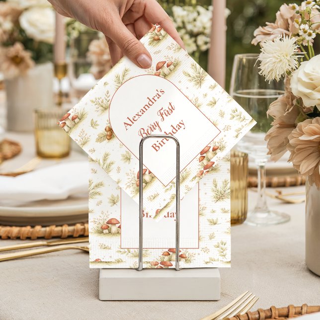 Guardanapo De Papel Blush Woodland Wild One Birthday (Criador carregado)