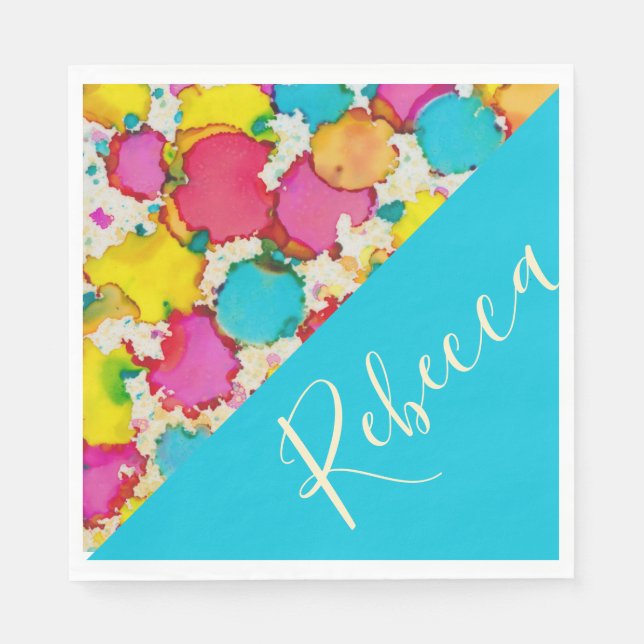 Guardanapo De Papel BM Bat ou Bar Mitzvah Napkins Confetti (Frente)