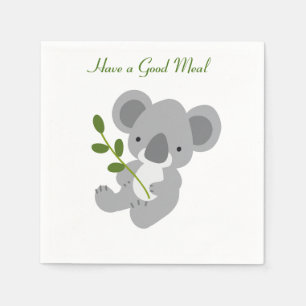 Guardanapo De Papel Boa Refeição, Urso Koala Bonito Personalizado