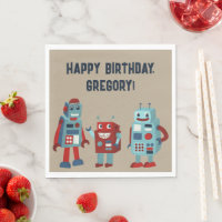Boas Retros Robôs Sci-Fi Boys Aniversário