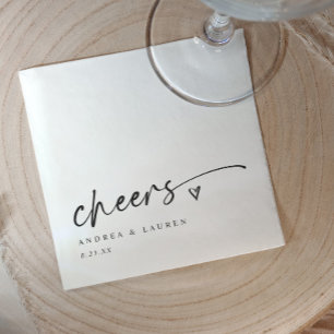 Guardanapo De Papel Boas-vindas Napkins Coração Manuscrito Casamento