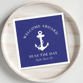 Guardanapo De Papel Boat Anchor Personalizado Bem-vindo Marinho Azul