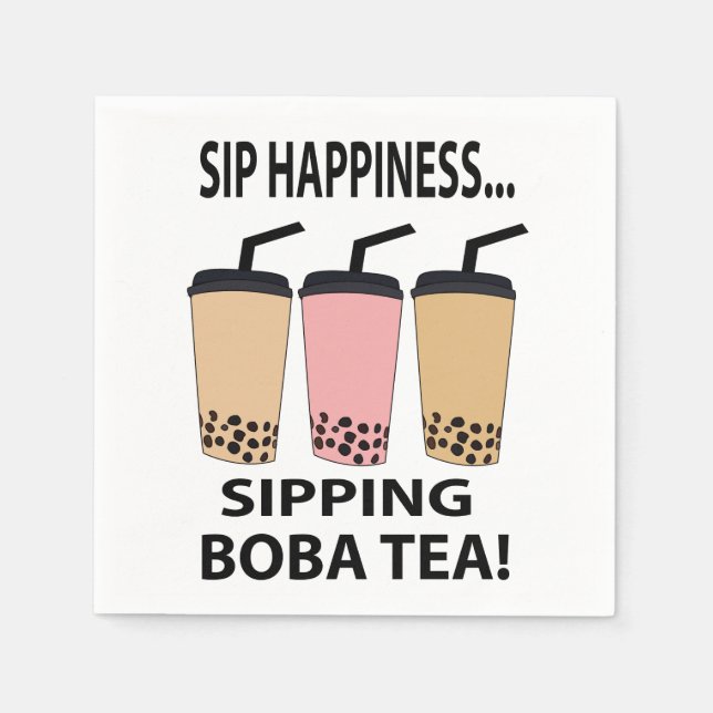 Guardanapo De Papel Boba Tea Bubble Tea Boba Tea Party (Frente)
