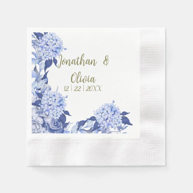 Guardanapo De Papel Boda floral morado de primavera con ducha dulce (Frente)