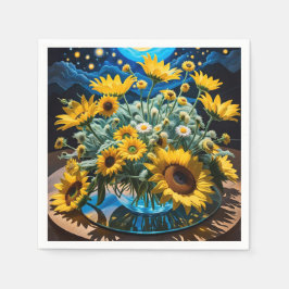 Guardanapo De Papel Bodegón Flores y Noche 1 - 001