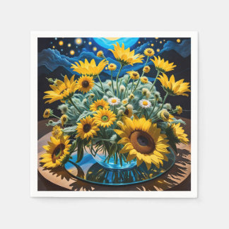 Guardanapo De Papel Bodegón Flores y Noche 1 - 001