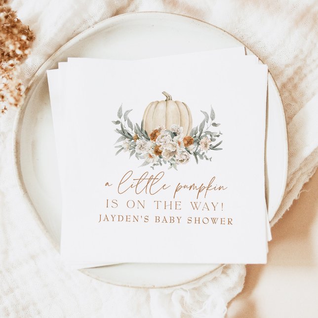 Guardanapo De Papel BOHEME Terracotta Floral Pumpkin Chá de fraldas (Criador carregado)