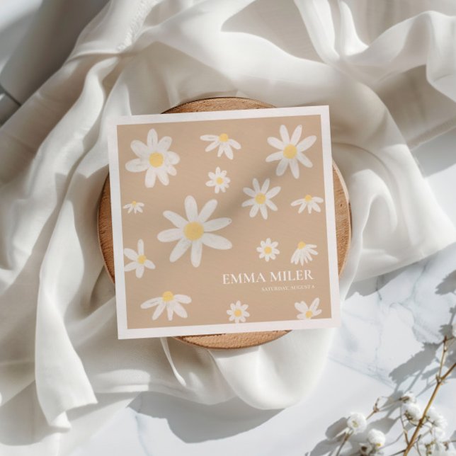 Guardanapo De Papel Bohemian Daisy Flower Napkins (Criador carregado)
