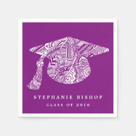 Guardanapo De Papel Bohemian Mandala - Graduação De Padrão Que Roxo